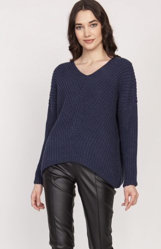 Sweter oversize granatowy