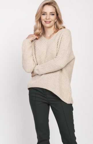 Sweter oversize beżowy